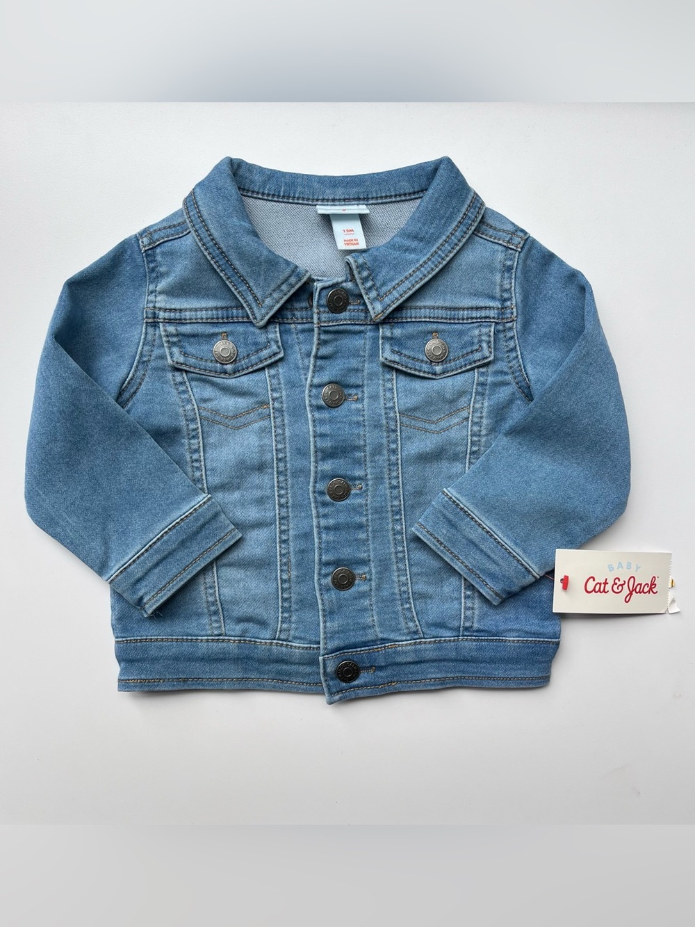 2/$10 CAT & JACK Baby unisex Jean jacket 12m NWT